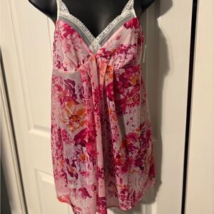 On Gossamer Pink Floral Chiffon Dress